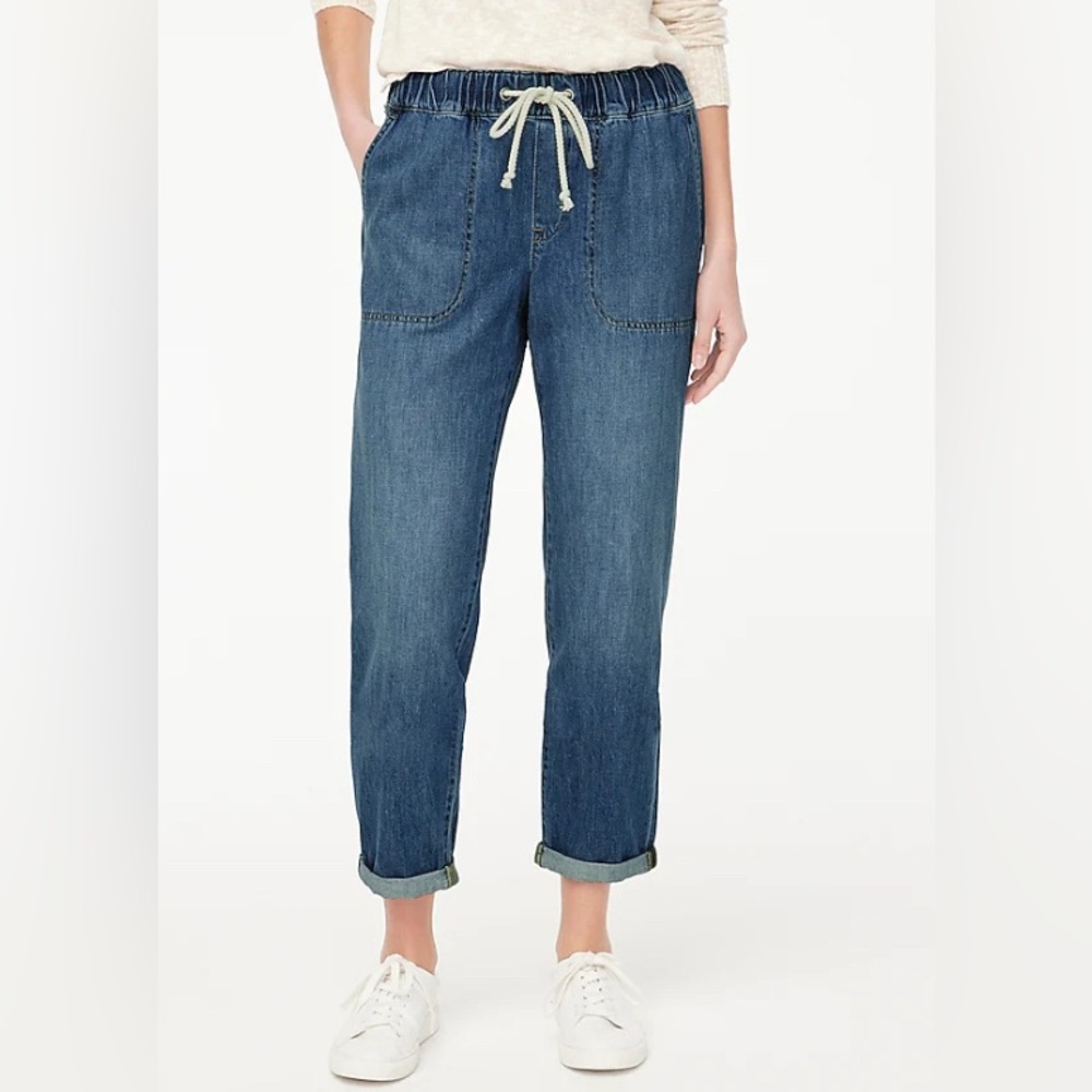 J Crew Crop Drawstring Jeans